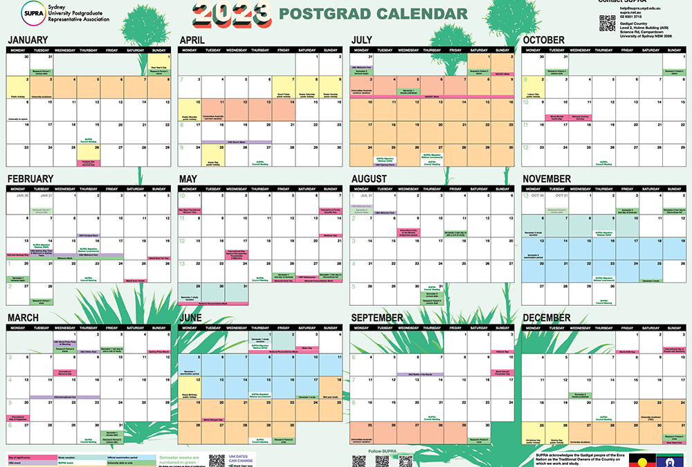 2023 postgrad wall calendar: available now!